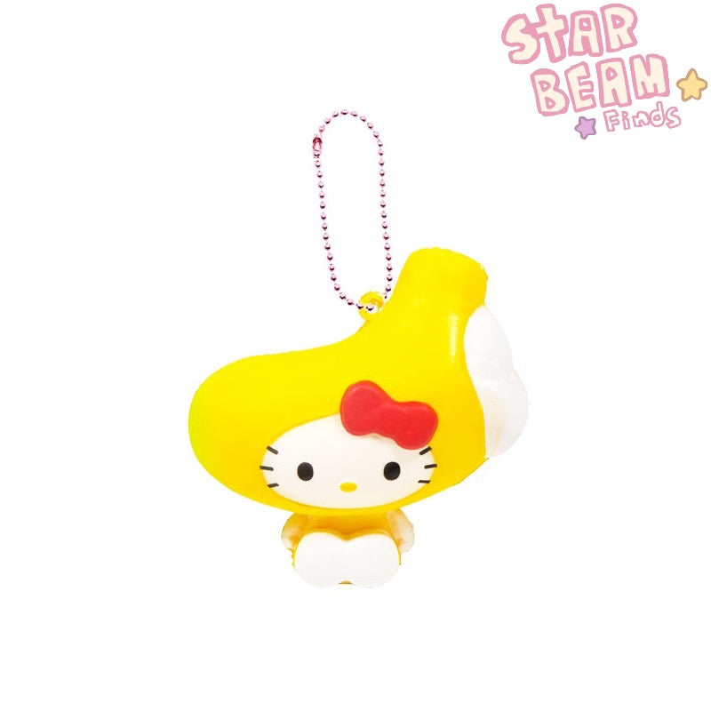 Hello Kitty Squishy Banana Keychain