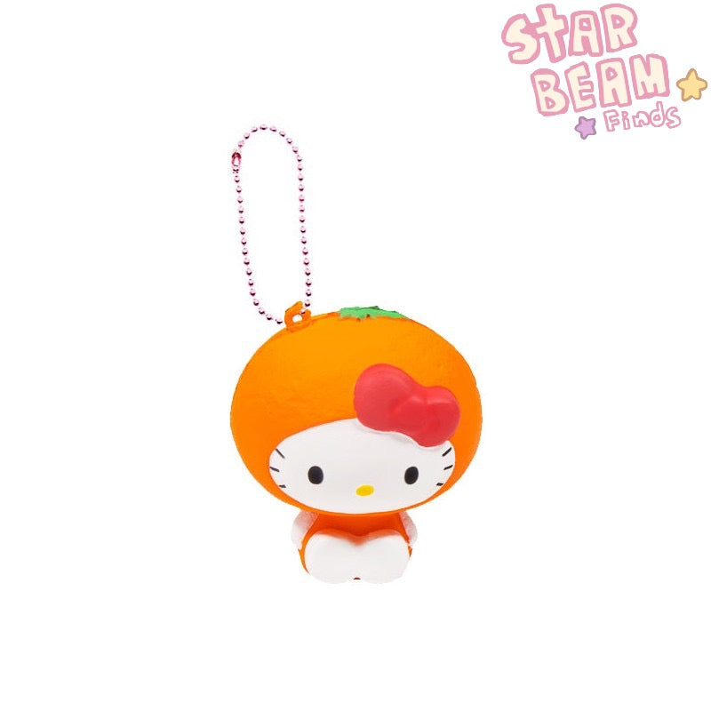 Hello Kitty Squishy Orange Keychain